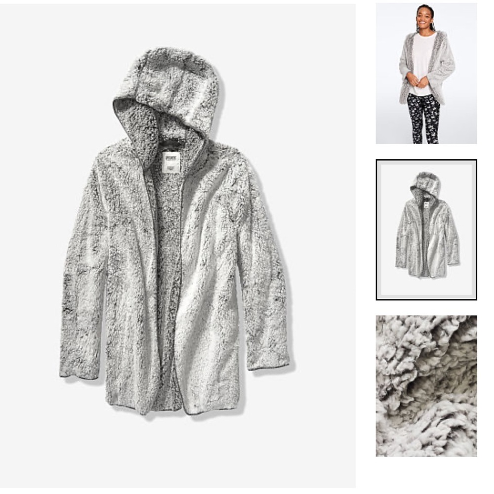 Pink by VS SHERPA CARDIGAN size M/L Clay Gray